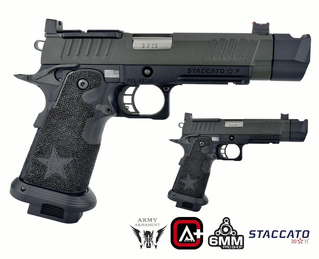 Staccato Licensed P New Version with Comp Gas Blowback Airsoft Pistol (R611-2A)