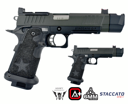 Staccato Licensed P New Version with Comp Gas Blowback Airsoft Pistol (R611-2A)