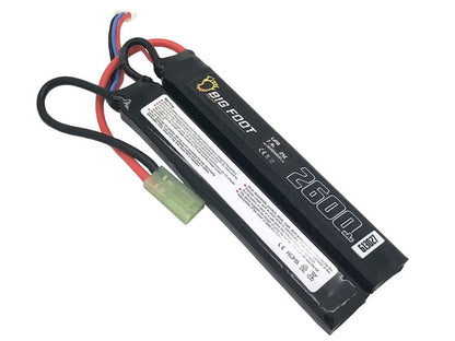 Big Foot Heat Lipo Battery 2600mAh 7.4v 25c (Continuous Discharge - Two Way Split)