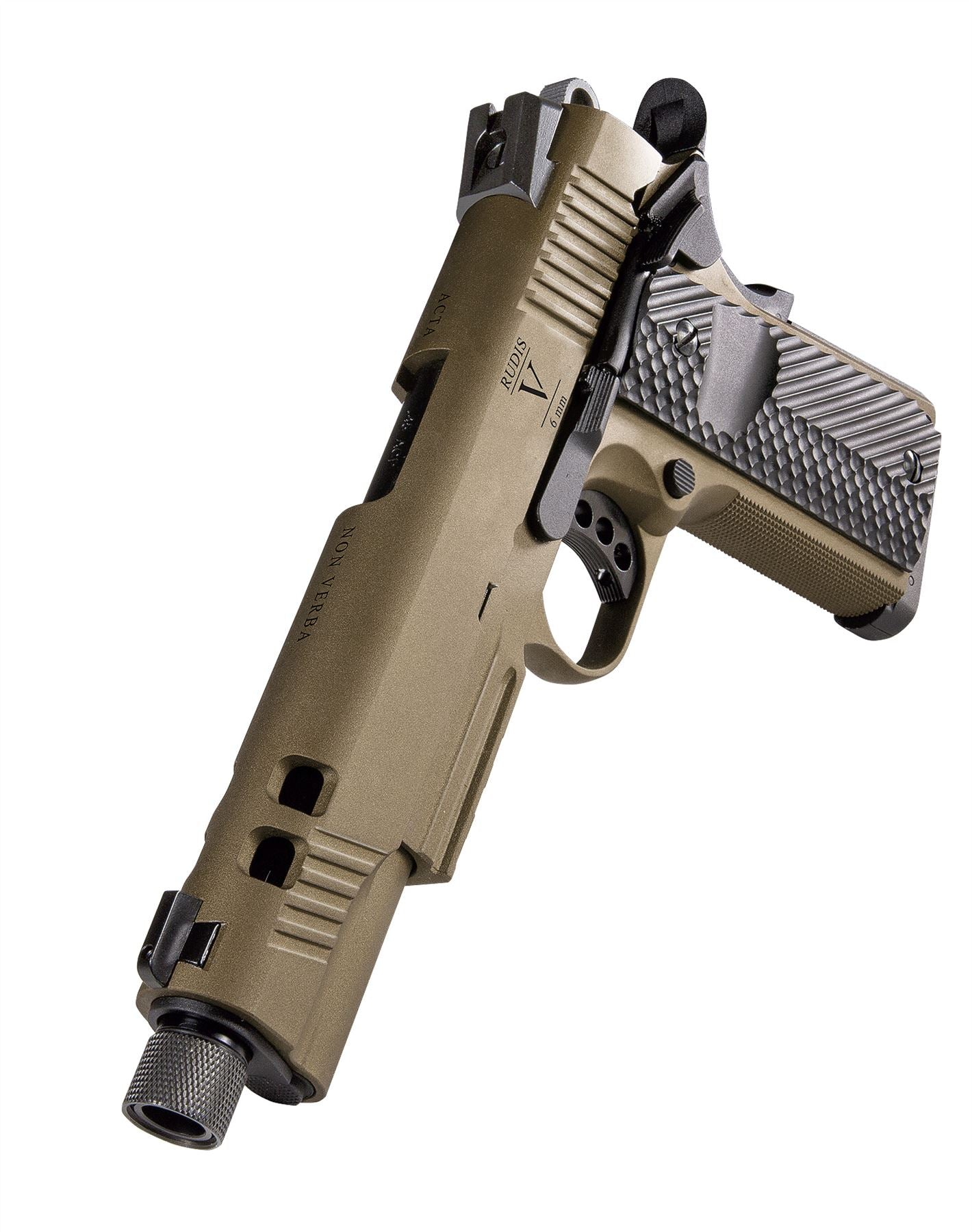 Secutor - Rudis V - Acta Non Verba - 1911 Custom Pistol (Co2 Powered - Gas Ready - Tan)