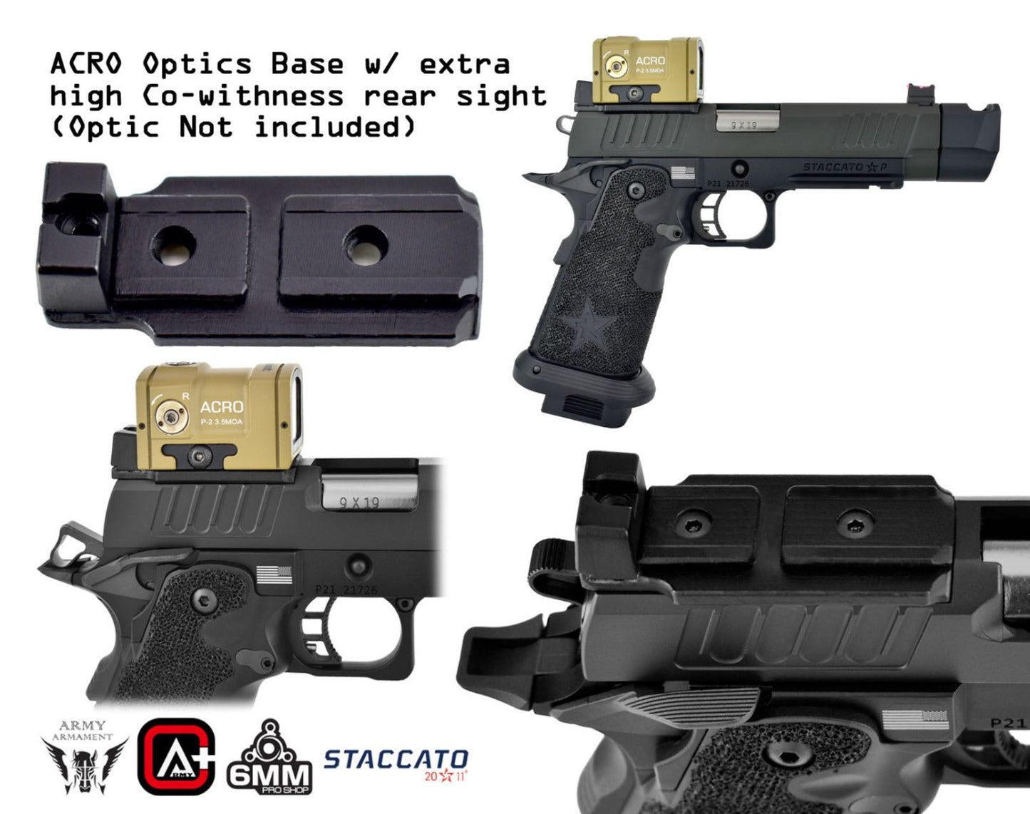 Staccato Licensed P New Version with Comp Gas Blowback Airsoft Pistol (R611-2A)