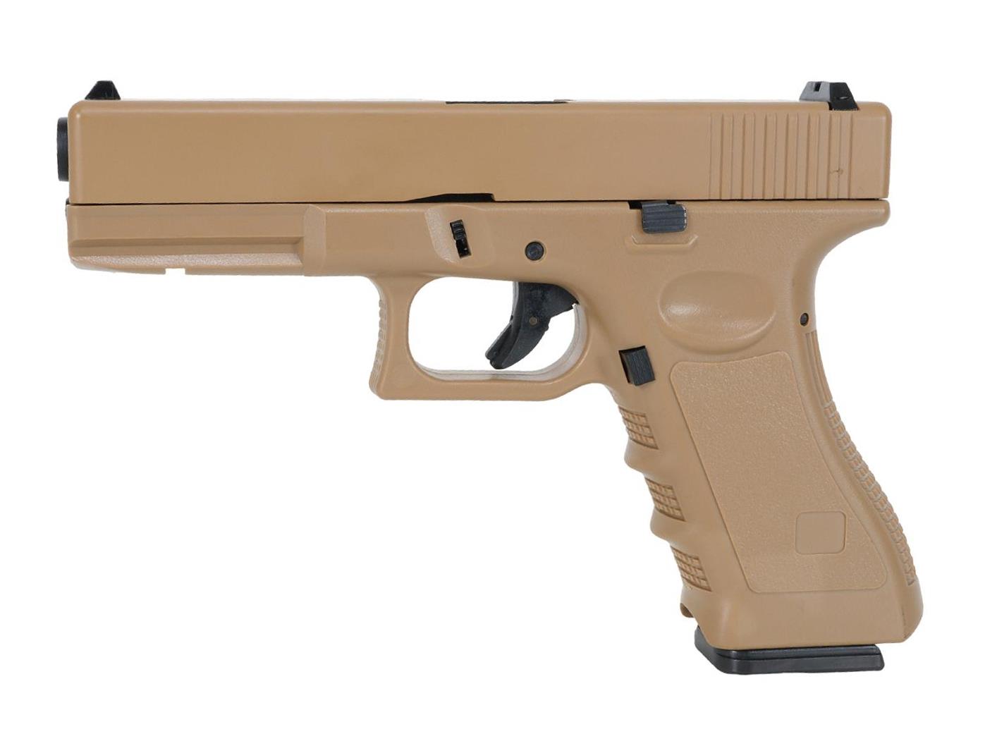Huntsman Tactical H17 Gas Blowback Pistol (Metal Slide - Polymer Body - with Case - Tan)