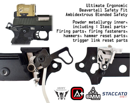 Staccato Licensed P New Version with Comp Gas Blowback Airsoft Pistol (R611-2A)