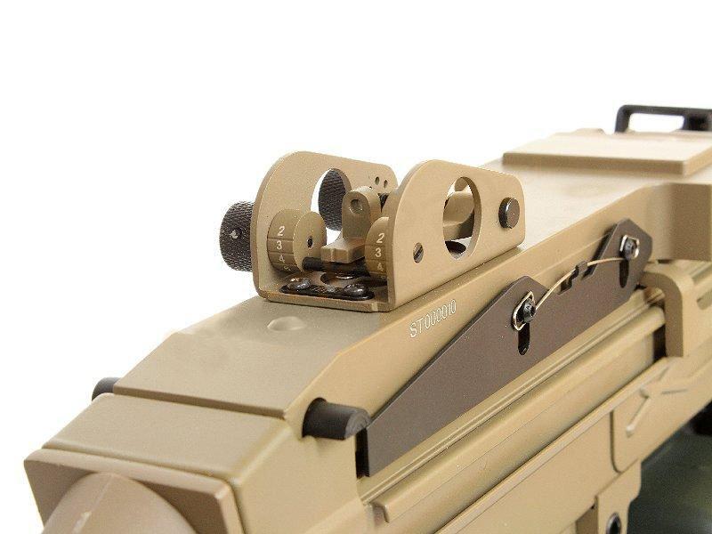 FN Herstal Minimi M249 MK2 with Sound Control Drum Magazine (Hard Stock - AK-249-MK2 - Tan)