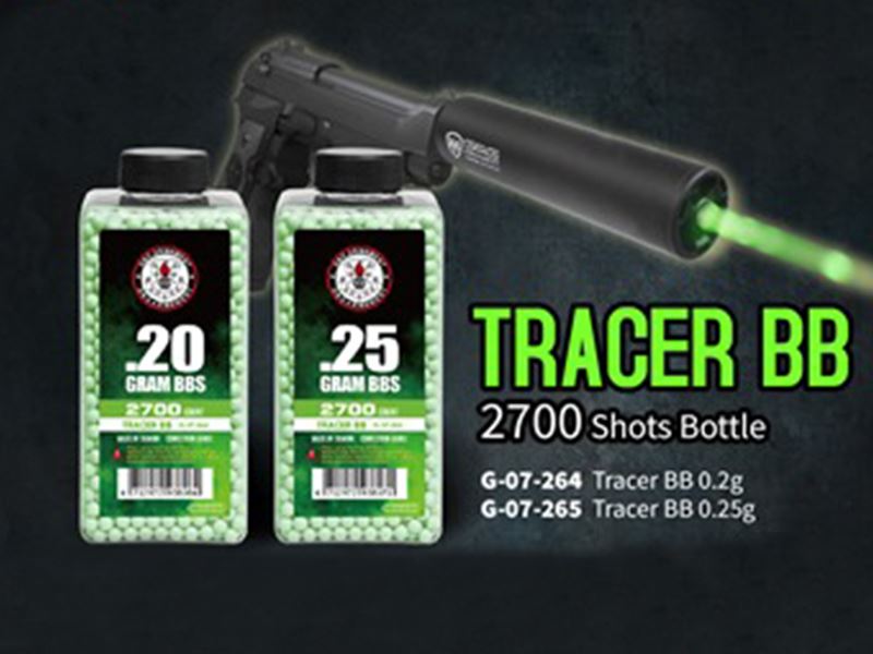 G&G Tracer BB's 0.20g Bottle (2700 Rounds - Green Tracer - G-07-264)