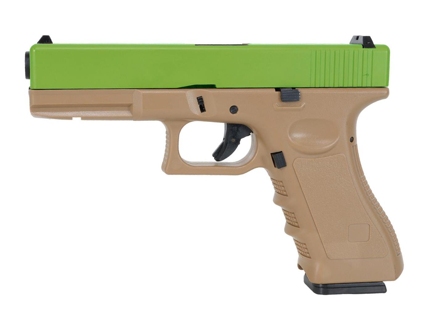 Huntsman Tactical H17 Gas Blowback Pistol (Metal Slide - Polymer Body - with Case - Green)