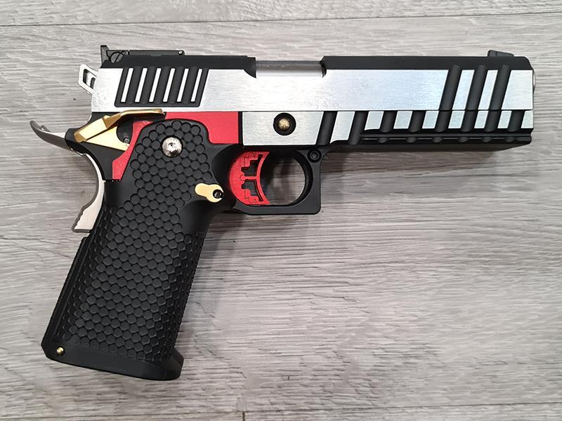 Armorer Works Custom Hi-Capa Double Barrel - Silver Slide Silver Barrel