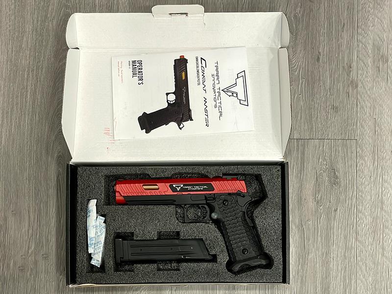 Jag Precision x Taran Tactical International Licensed JW3 Combat Master Gas Blowback Pistol (TTI - Full Metal - Top Slide Red)