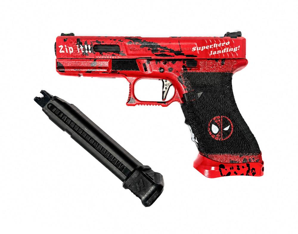 Ascend Airsoft x WE 17 Series Red GBB Pistol (DP17 Extended Mag)
