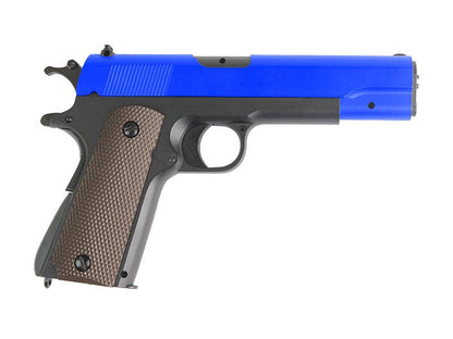Double Bell 1911 Spring Pistol (Full Metal - Two Tone Blue - 601)