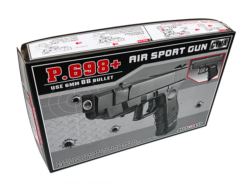 Cyma 26 Series Spring Action Pistol (with Compensator - P698+ - Blue)