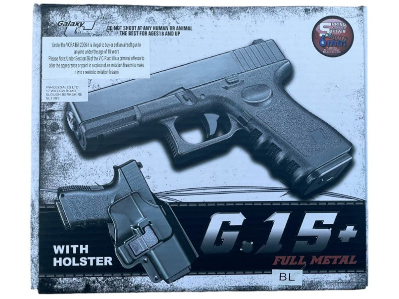 Galaxy G15H Metal Pistol with Holster (Blue)