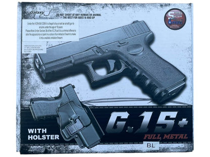 Galaxy G15H Metal Pistol with Holster (Blue)