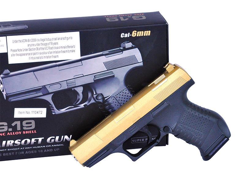 Galaxy G19 Full Metal Spring Pistol (G19-GOLD)