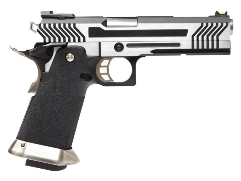 Armorer Works Custom Hi-Capa GBBP (Full Silver Slide - Black Frame - AW-HX1101)