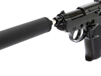 WE WW2S with Silencer Gas Blowback Pistol (Black)