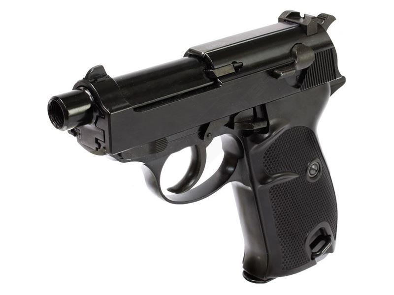 WE WW2S with Silencer Gas Blowback Pistol (Black)