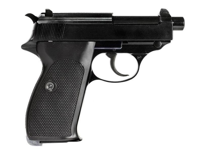 WE WW2S with Silencer Gas Blowback Pistol (Black)