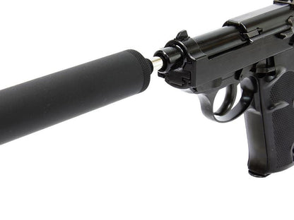 WE WW2S with Silencer Gas Blowback Pistol (Black)
