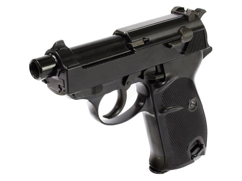 WE WW2S with Silencer Gas Blowback Pistol (Black)