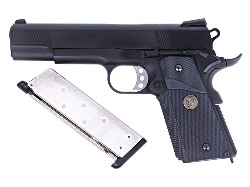 WE 1911 MEU Black Gas Blowback Pistol (Full Metal)