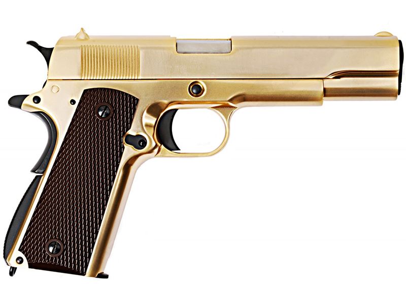 WE 1911A Titanium Gold Gas Blowback Pistol (Full metal - Gold)