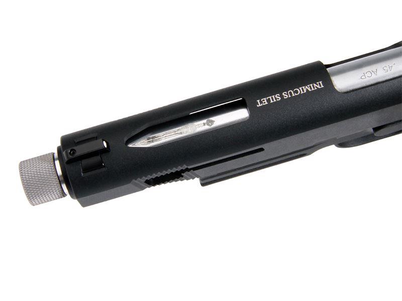 Secutor - Rudis XI - 1911 Custom Pistol (Silver Barrel - Co2 Powered - Gas Ready - Black)