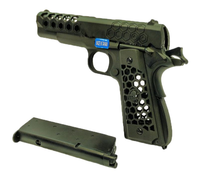 WE 1911 Hex Cut GBB Pistol (Black)