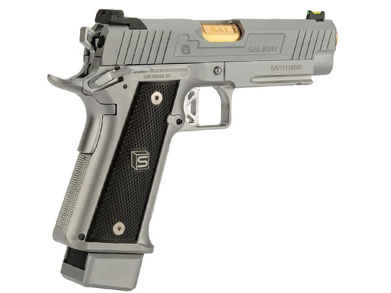 Salient Arms International by EMG 2011 DS 4.3 Gas Pistol (Gold Barrel - Silver - 4.3)