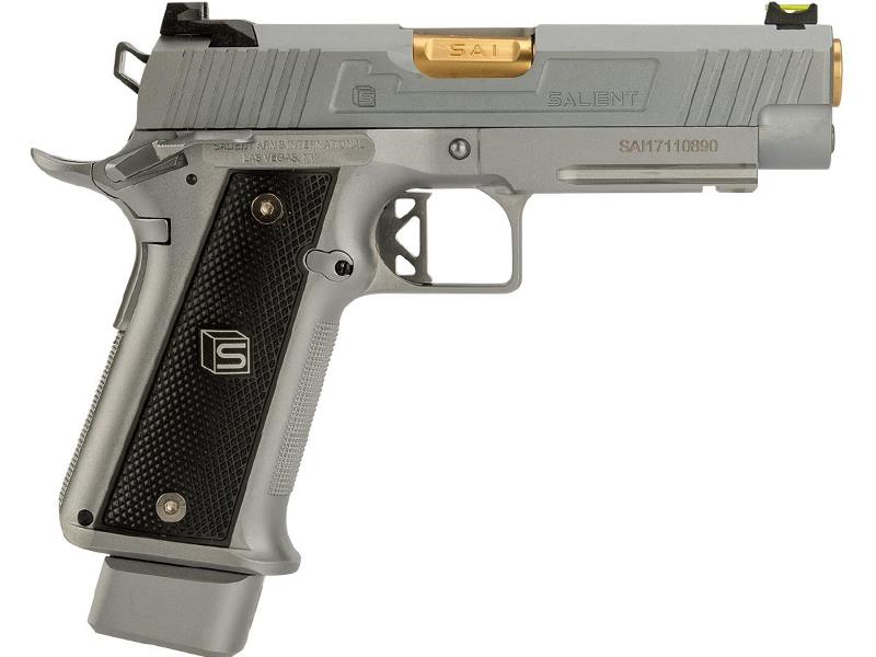 Salient Arms International by EMG 2011 DS 4.3 Gas Pistol (Gold Barrel - Silver - 4.3)
