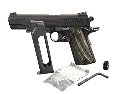 Colt 1911 (Rail) Co2 Pistol (Black - Fixed Metal Slide - Cybergun - 180314)