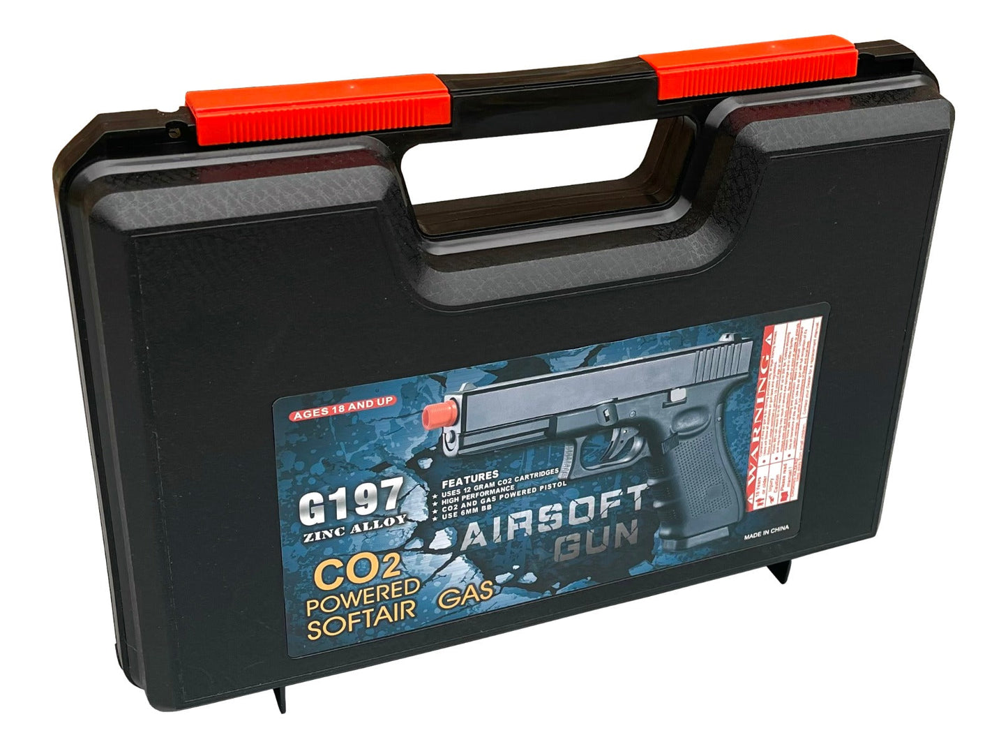 Well 17 Series Co2/Gas Dual Power Pistol (Full Metal - Comes with 2 Mags and Hard Case. - Black)