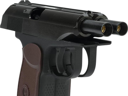 WE Double Barrel Makarov (Gas Blowback Pistol - Black)