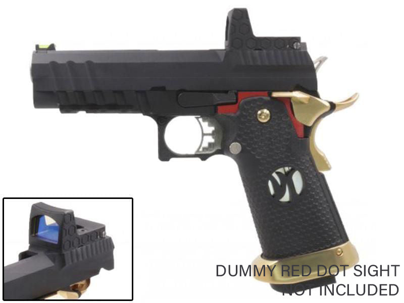 Armorer Works Custom Hi-Capa GBBP with RMR Plate (Full Black Slide - Black Frame - Gold Barrel - AW-HX2601)