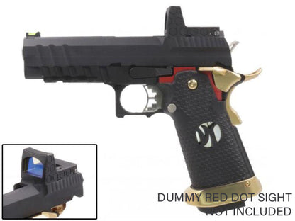 Armorer Works Custom Hi-Capa GBBP with RMR Plate (Full Black Slide - Black Frame - Gold Barrel - AW-HX2601)