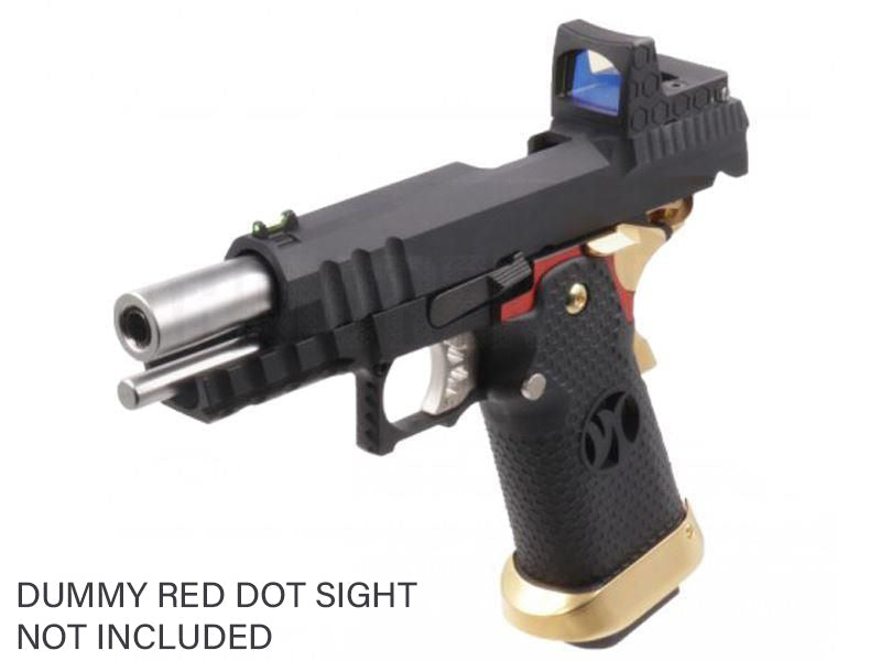 Armorer Works Custom Hi-Capa GBBP with RMR Plate (Full Black Slide - Black Frame - Gold Barrel - AW-HX2601)