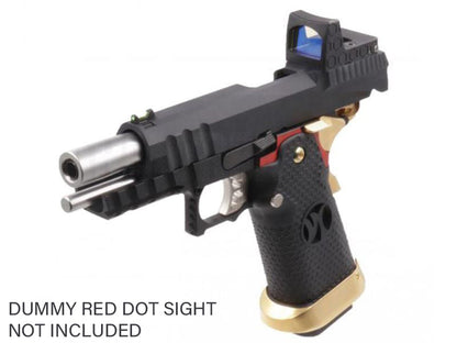 Armorer Works Custom Hi-Capa GBBP with RMR Plate (Full Black Slide - Black Frame - Gold Barrel - AW-HX2601)