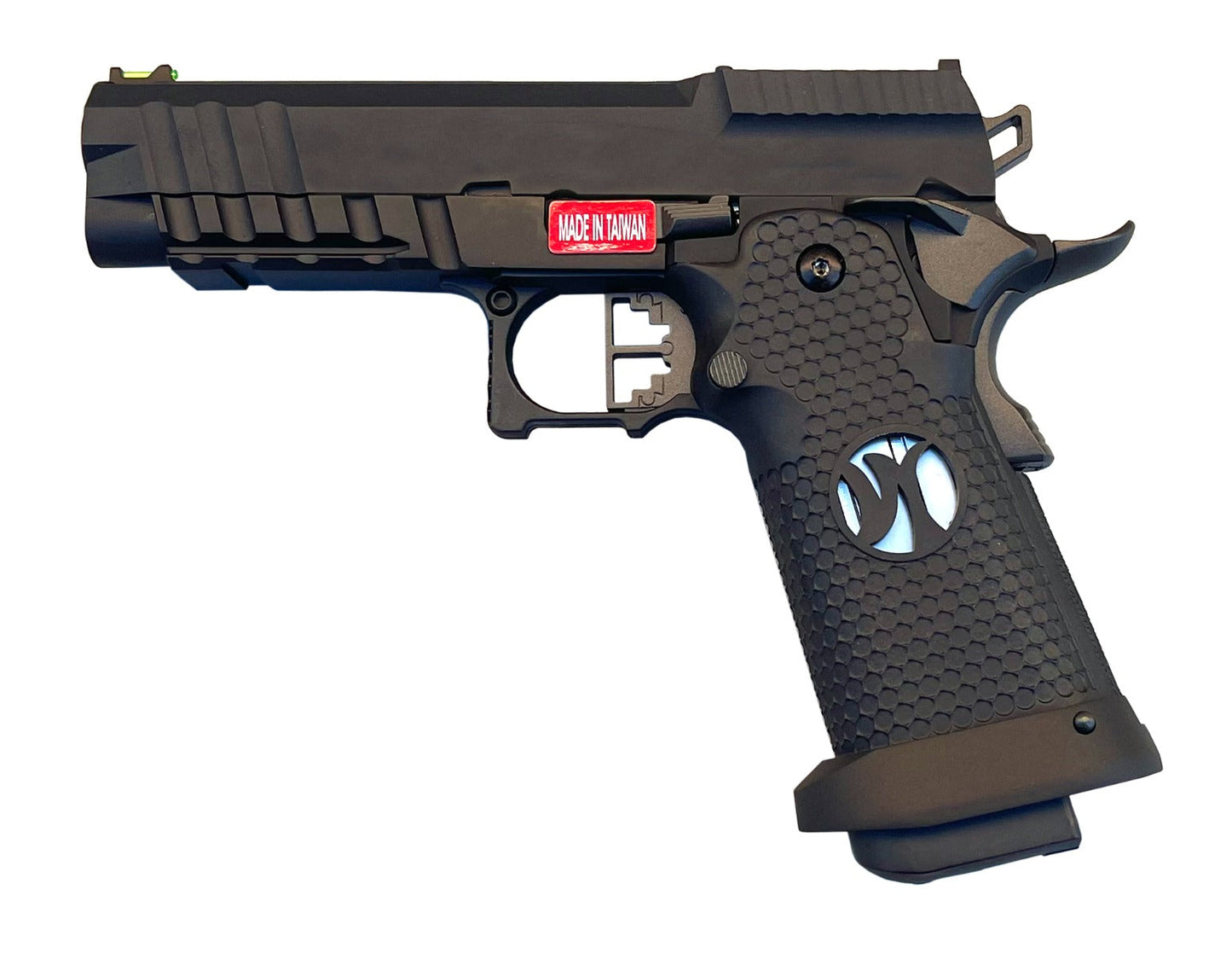 Armorer Works Custom Black Ace Hi-Capa GBBP with RMR Plate (Full Black Slide - Black Frame - Black Barrel - AW-HX2602)