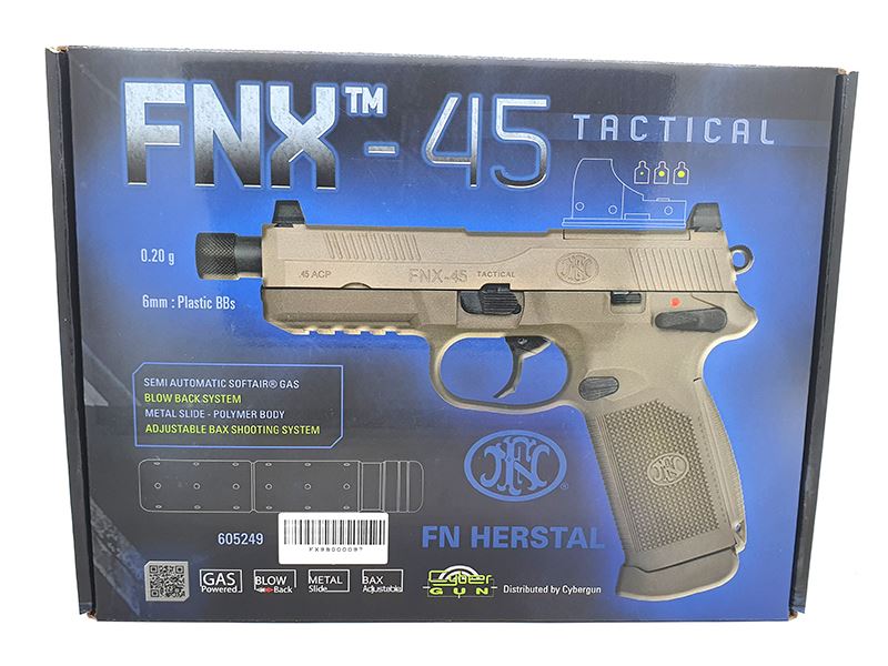 FN Herstal FNX-45 Tactical Gas Blowback Pistol (Tan - Cybergun - 200503)
