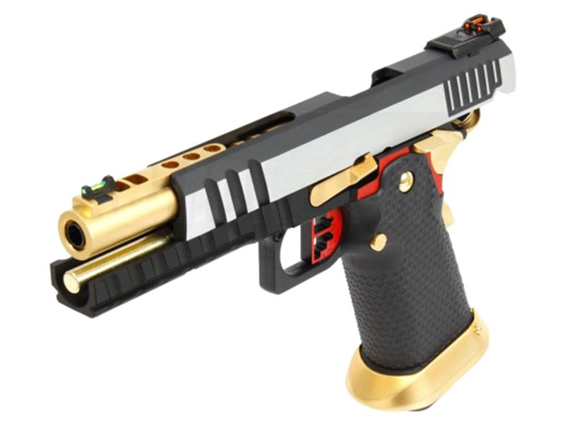 Armorer Works Custom Hi-Capa GBBP (Silver Slide - Gold Barrel - Fully Auto. - AW-HX2031)