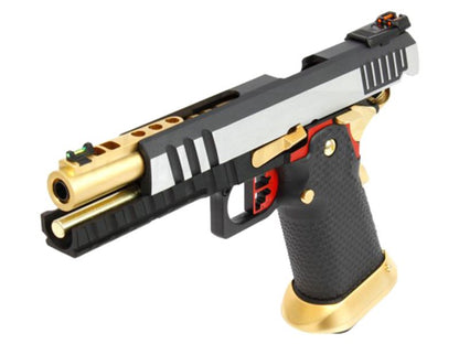 Armorer Works Custom Hi-Capa GBBP (Silver Slide - Gold Barrel - Fully Auto. - AW-HX2031)