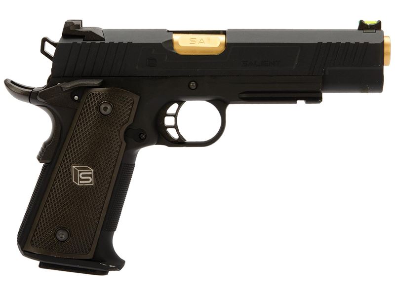 Salient Arms International by EMG 1911 RED Gas Pistol (Gold Barrel - Black - SA-RD0100)