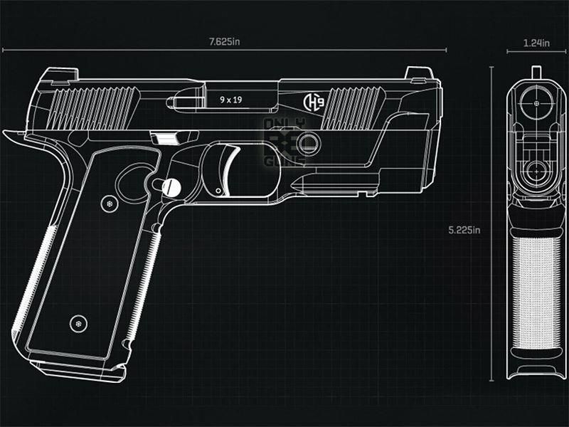 Hudson by EMG H9 Gas Blowback Pistol (Black - HS-HP0100)