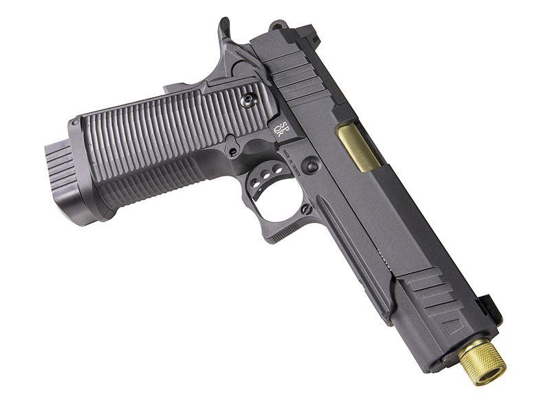 Secutor - LUDUS III - Hi-Capa 5.1 Custom Pistol (Gold Barrel - Co2 Powered - Gas Ready - Black)