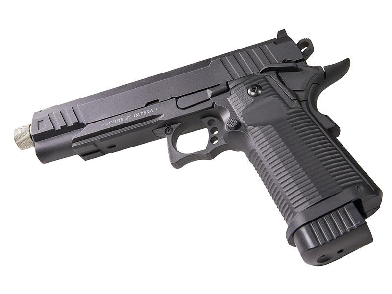 Secutor - LUDUS XI - Hi-Capa 5.1 Custom Pistol (Silver Barrel - Co2 Powered - Gas Ready - Black)