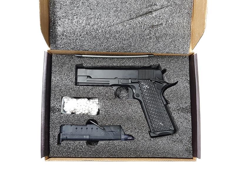 Golden Eagle Strike Warrior 1911 Gas Blowback Pistol (Metal - Black - 3305)