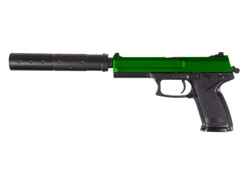 HFC MK23 Gas Pistol with Silencer (Green - GGH-0302)