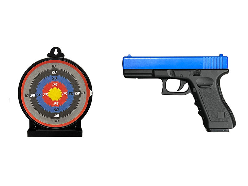 Vigor 17 Series Metal Spring Pistol with 6.5inch Sticky Target and 1000 0.12g BB Pellets (Blue)