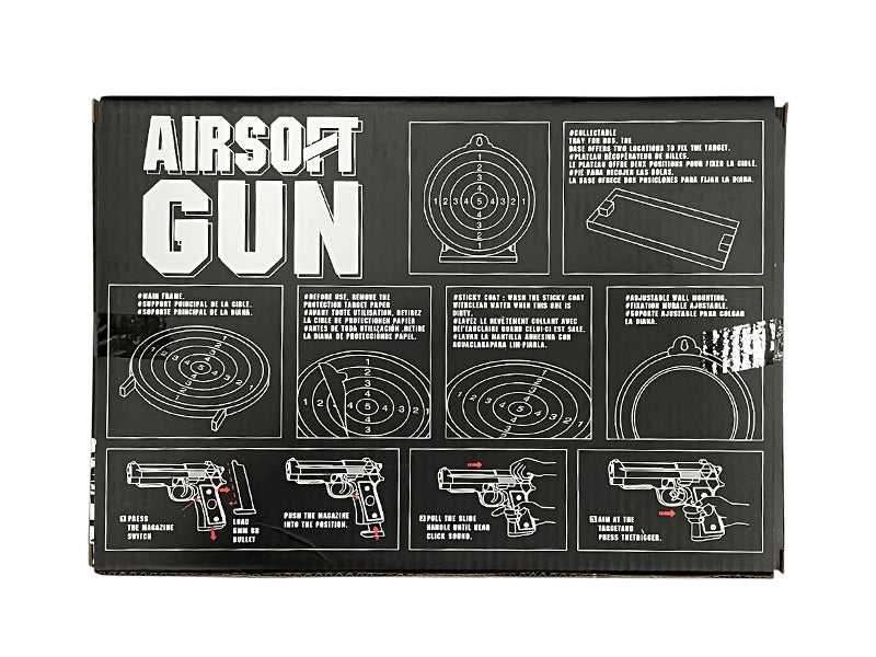 Vigor 17 Series Metal Spring Pistol with 6.5inch Sticky Target and 1000 0.12g BB Pellets (Blue)