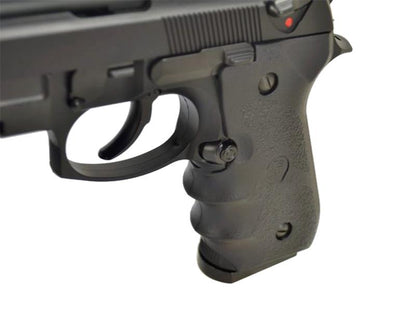 LS M9 Gas Blowback Pistol with Rail and Silencer (Black - GGB-9606T)